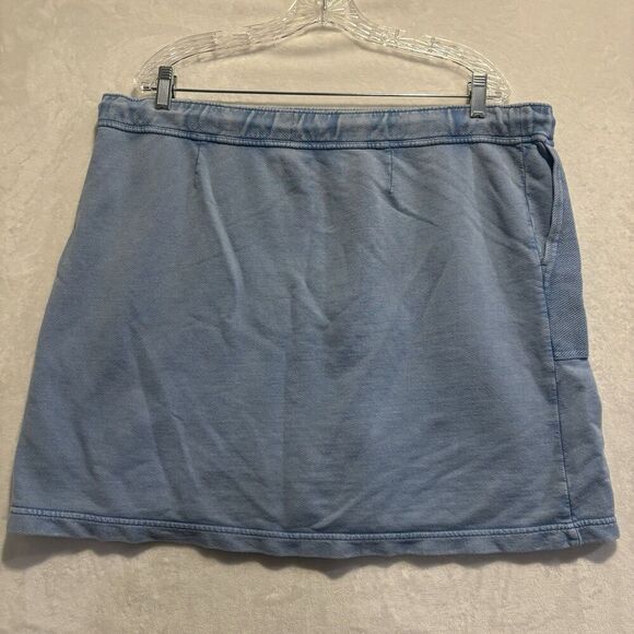 J. Jill Cotton Terry Tie-Waist Pull On Casual Skirt Light Powder Blue Size Large - Picture 6 of 16